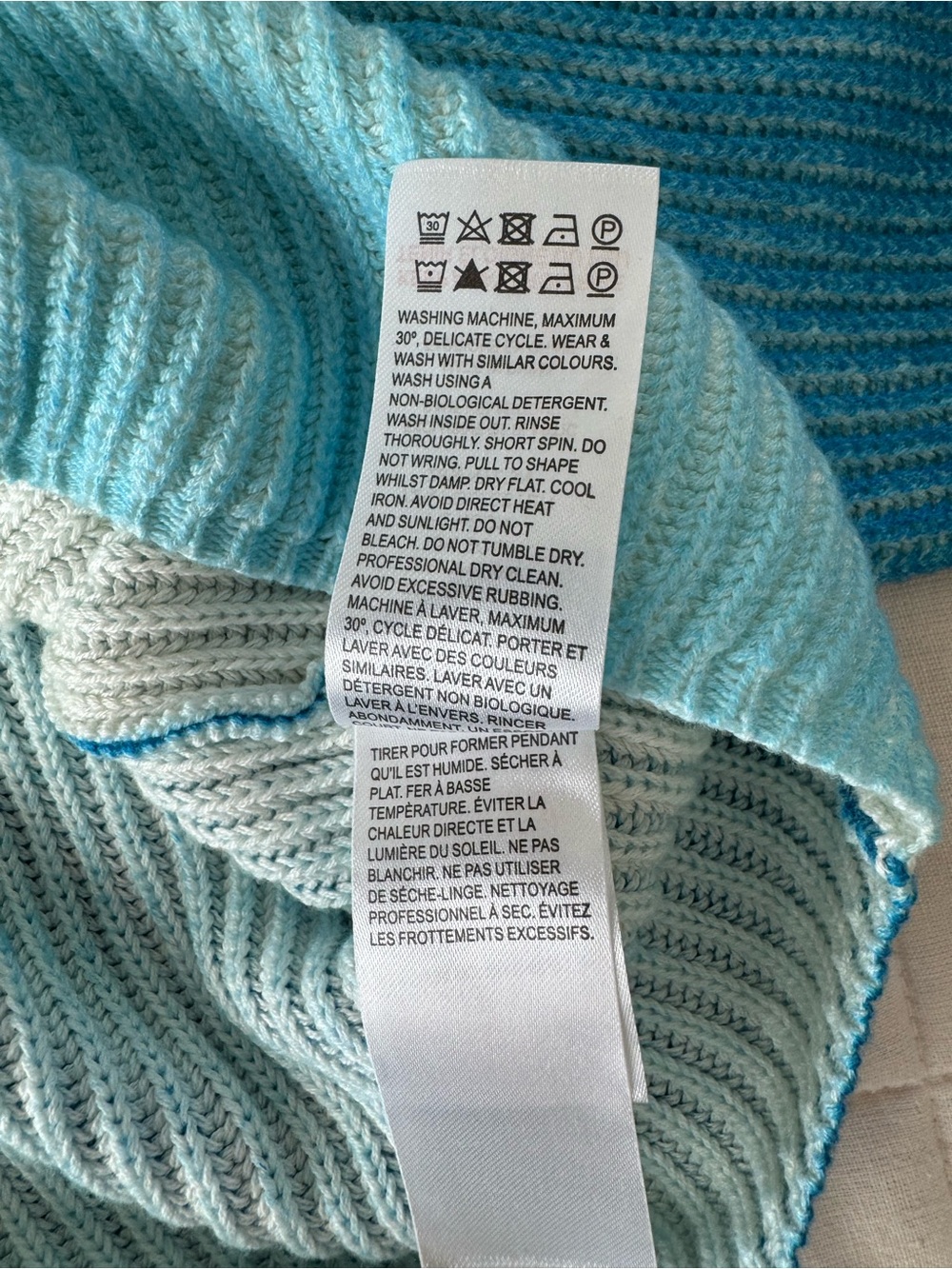 NWT WISPR Ombre Blue Ribbed Knit Sweater - Picture 5 of 8